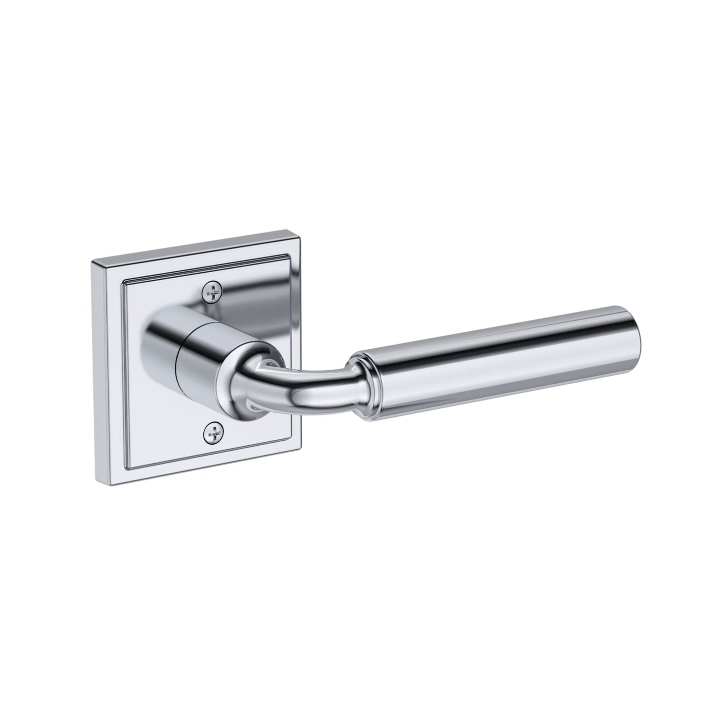 Baldwin Reserve La Conner Lever, Stepped Square Rose, Polished Chrome