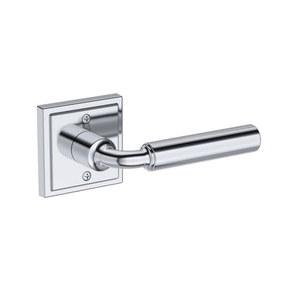 Baldwin Reserve La Conner Lever, Stepped Square Rose, Polished Chrome