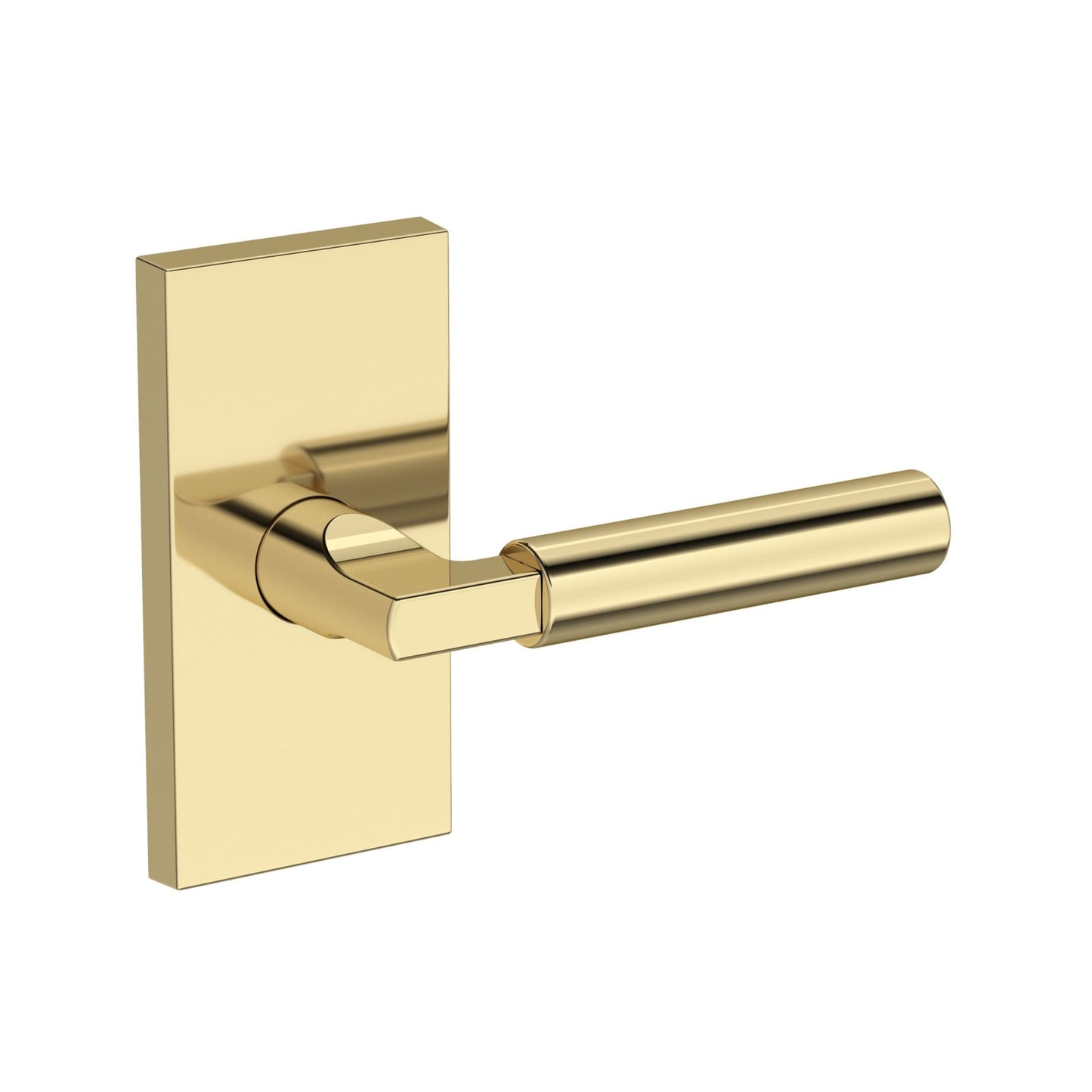Baldwin Reserve Lake Forest Lever, Contemporary 5" Rose, Non-lacquered Brass