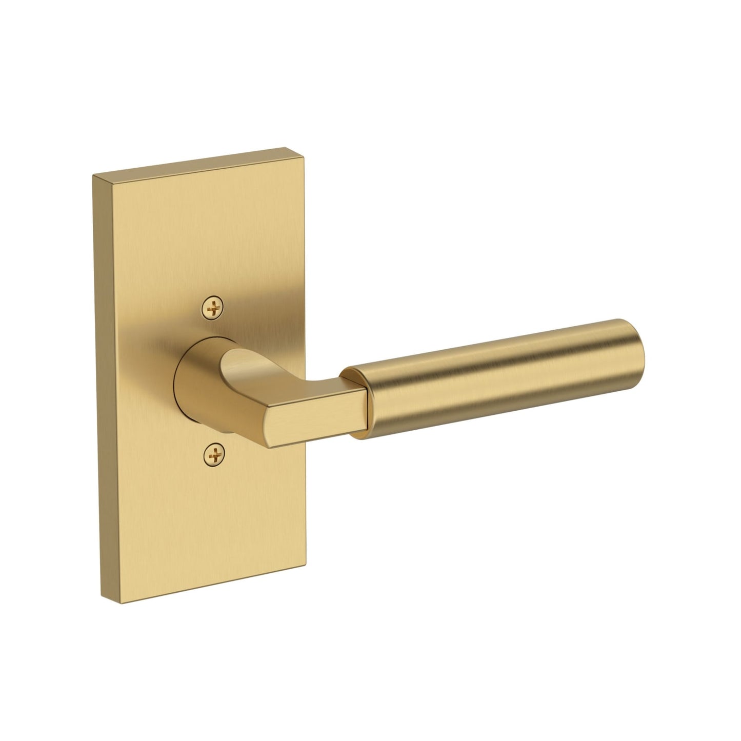 Baldwin Reserve Lake Forest Lever, Contemporary 5" Rose, Lifetime (PVD) Satin Brass
