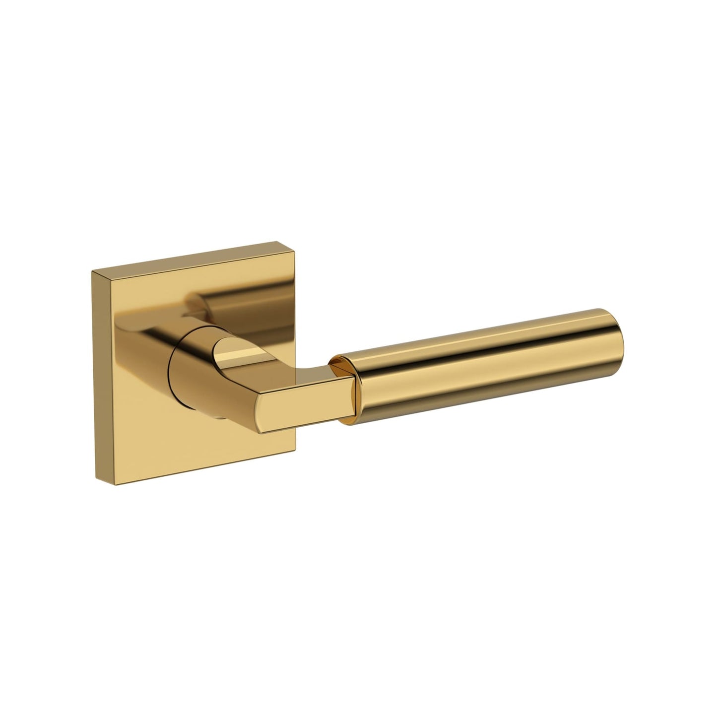 Baldwin Reserve Lake Forest Lever, Contemporary Square Rose, Lifetime (PVD) Polished Brass