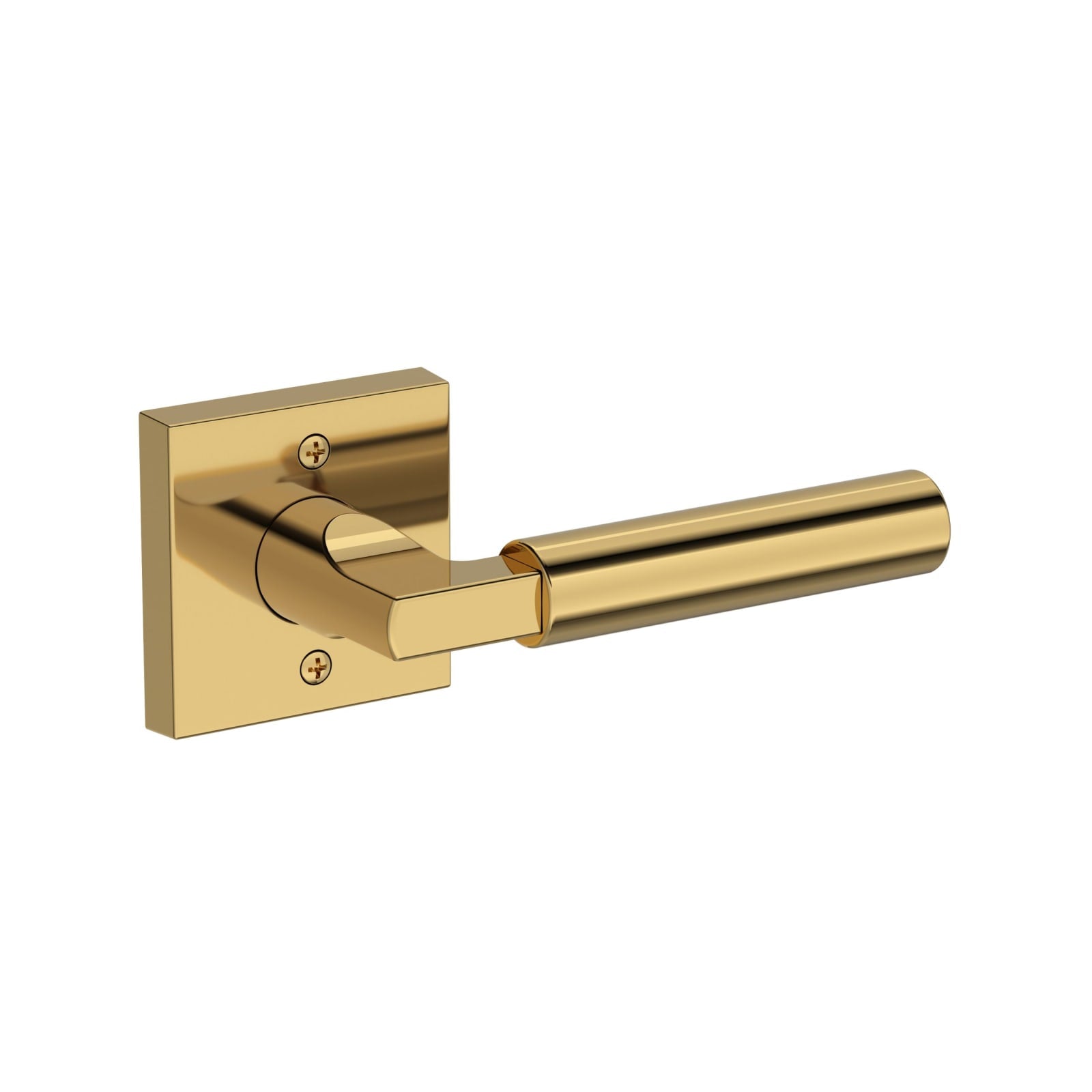 Baldwin Reserve Lake Forest Lever, Contemporary Square Rose, Lifetime (PVD) Polished Brass