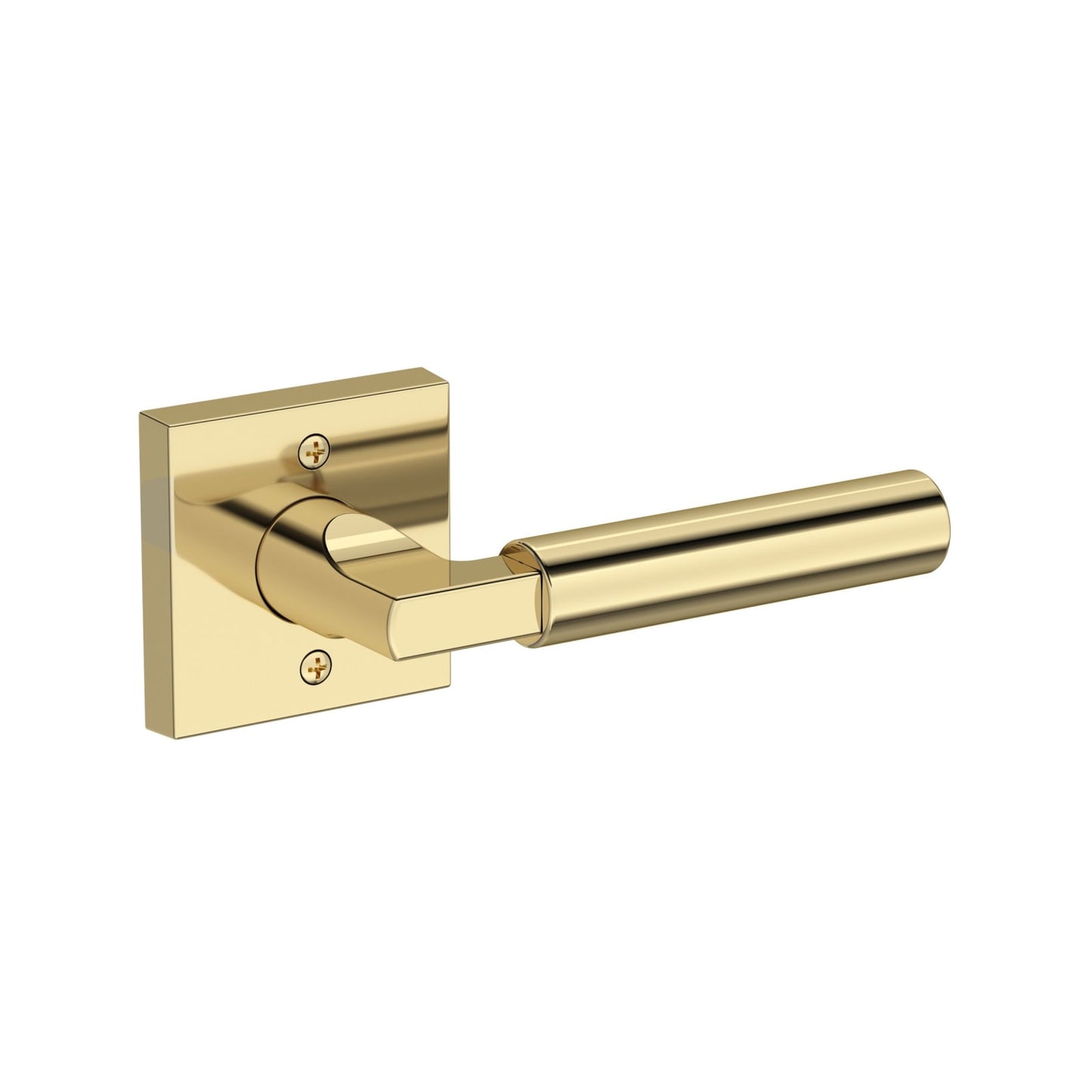 Baldwin Reserve Lake Forest Lever, Contemporary Square Rose, Non-lacquered Brass