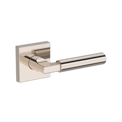 Baldwin Reserve Lake Forest Lever, Contemporary Square Rose, Lifetime (PVD) Polished Nickel