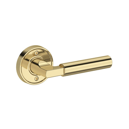 Baldwin Reserve Lake Forest Lever, Recessed Round Rose, Non-lacquered Brass