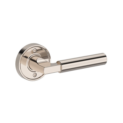 Baldwin Reserve Lake Forest Lever, Recessed Round Rose, Lifetime (PVD) Polished Nickel