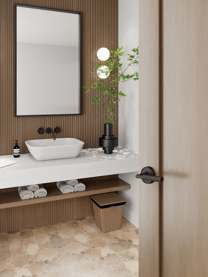Baldwin Reserve Lake Forest Lever, Recessed Round Rose, Venetian Bronze