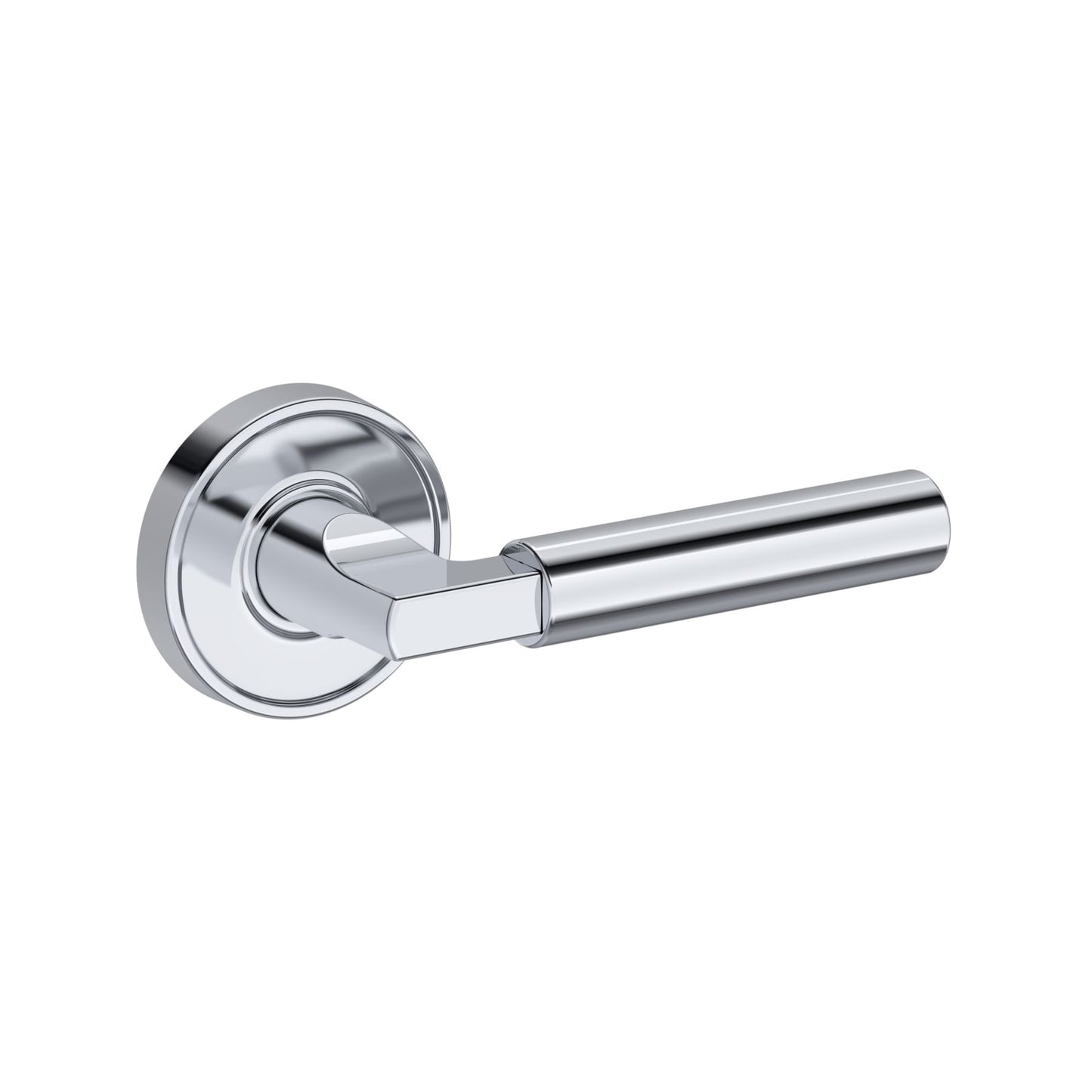 Baldwin Reserve Lake Forest Lever, Recessed Round Rose, Polished Chrome
