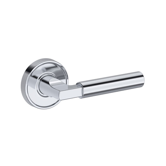 Baldwin Reserve Lake Forest Lever, Recessed Round Rose, Polished Chrome