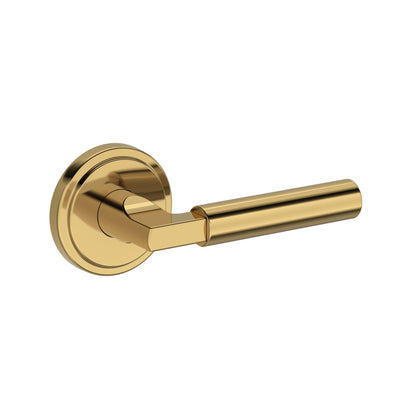 Baldwin Reserve Lake Forest Lever, Stepped Round Rose, Lifetime (PVD) Polished Brass