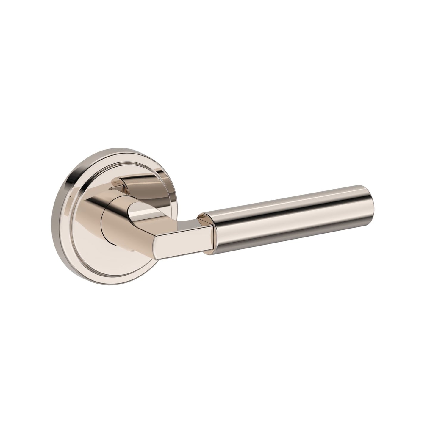 Baldwin Reserve Lake Forest Lever, Stepped Round Rose, Lifetime (PVD) Polished Nickel