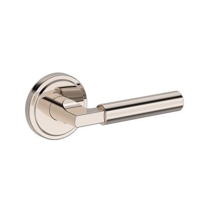 Baldwin Reserve Lake Forest Lever, Stepped Round Rose, Lifetime (PVD) Polished Nickel
