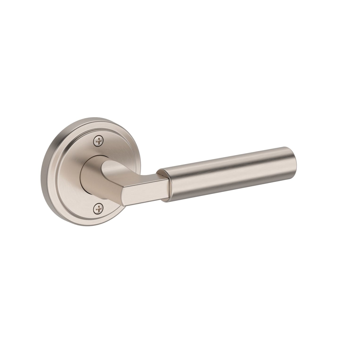 Baldwin Reserve Lake Forest Lever, Stepped Round Rose, Satin Nickel