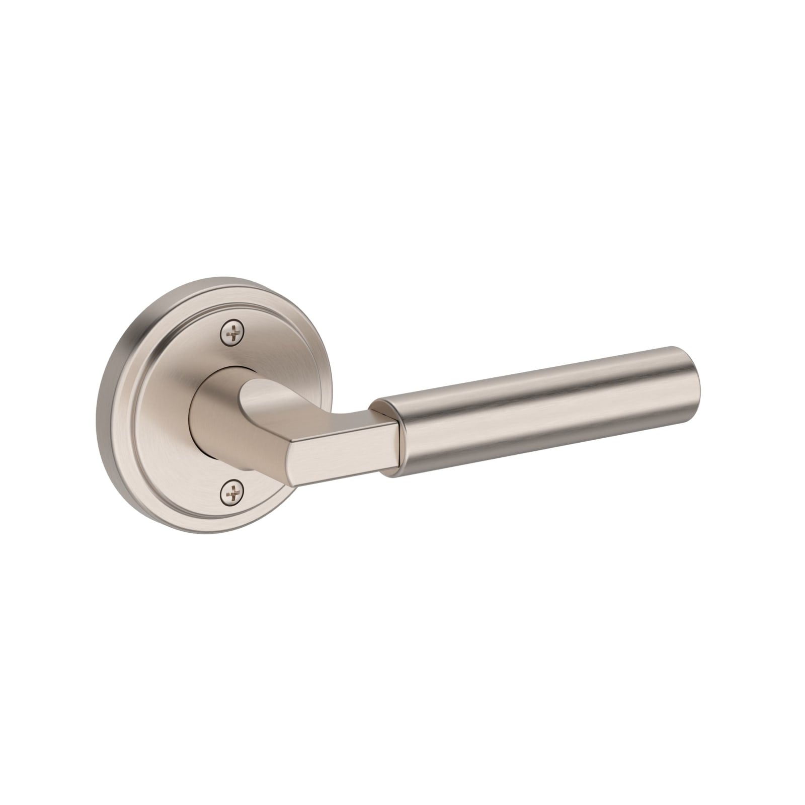 Baldwin Reserve Lake Forest Lever, Stepped Round Rose, Satin Nickel
