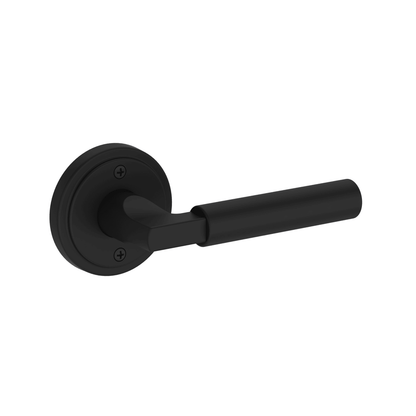 Baldwin Reserve Lake Forest Lever, Stepped Round Rose, Satin Black