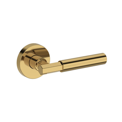 Baldwin Reserve Riddling Lever, Contemporary Round Rose, Lifetime (PVD) Polished Brass