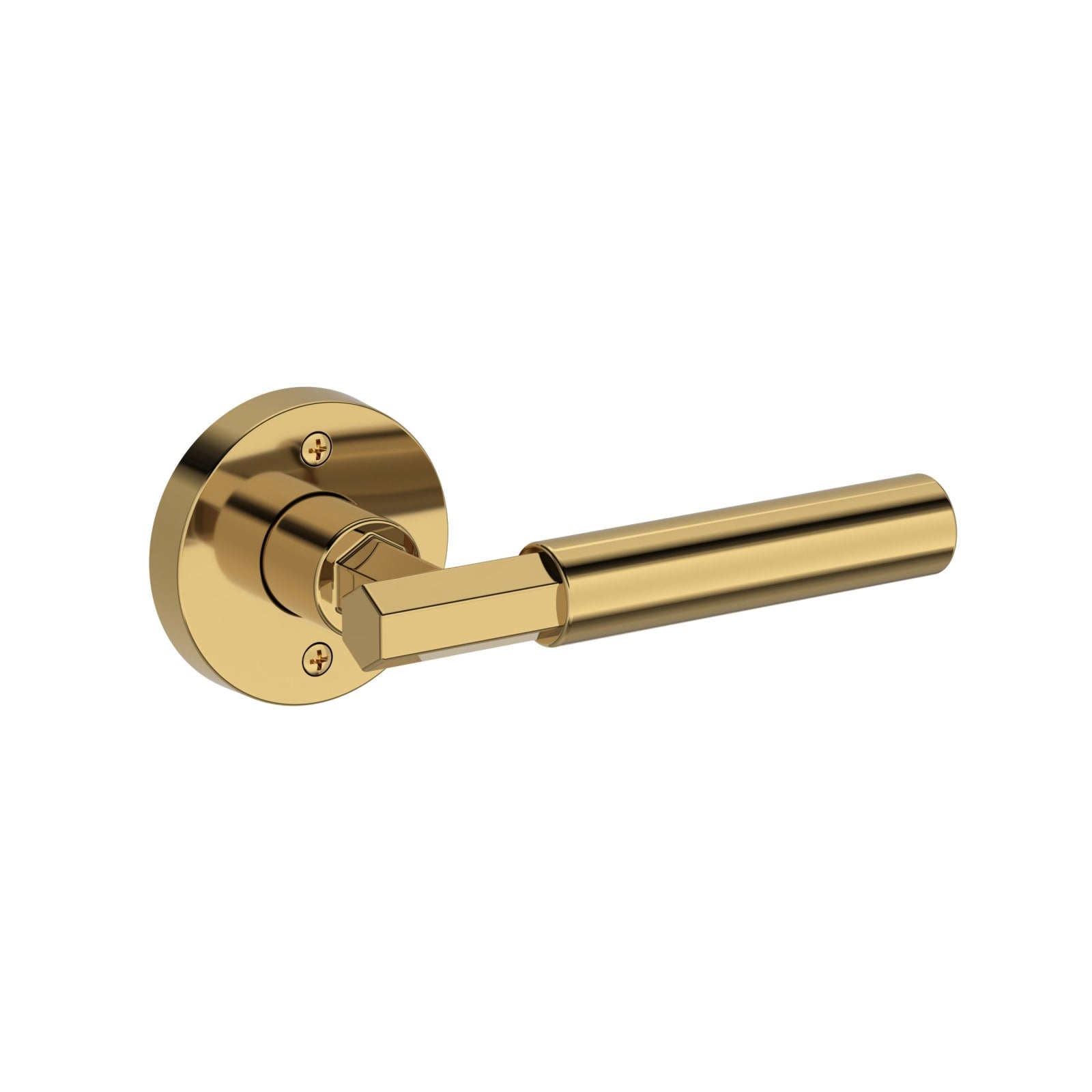 Baldwin Reserve Riddling Lever, Contemporary Round Rose, Lifetime (PVD) Polished Brass