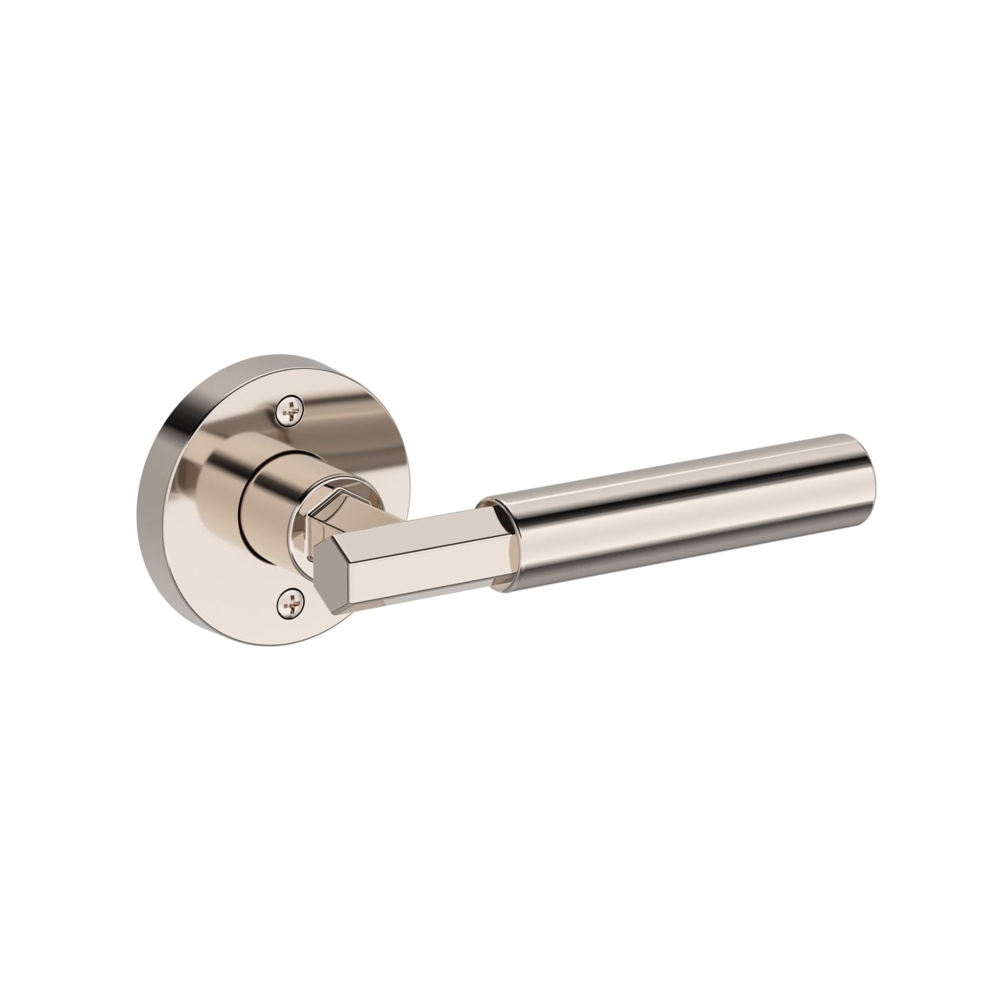 Baldwin Reserve Riddling Lever, Contemporary Round Rose, Lifetime (PVD) Polished Nickel