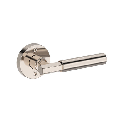 Baldwin Reserve Riddling Lever, Contemporary Round Rose, Lifetime (PVD) Polished Nickel