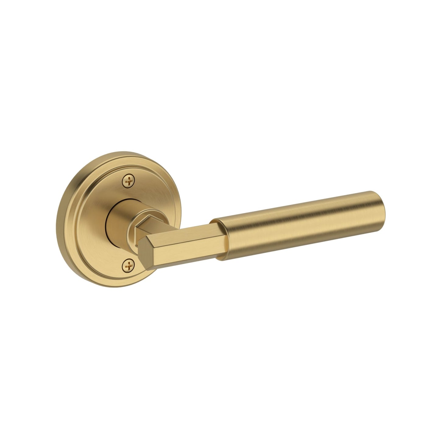 Baldwin Reserve Riddling Lever, Stepped Round Rose, Lifetime (PVD) Satin Brass