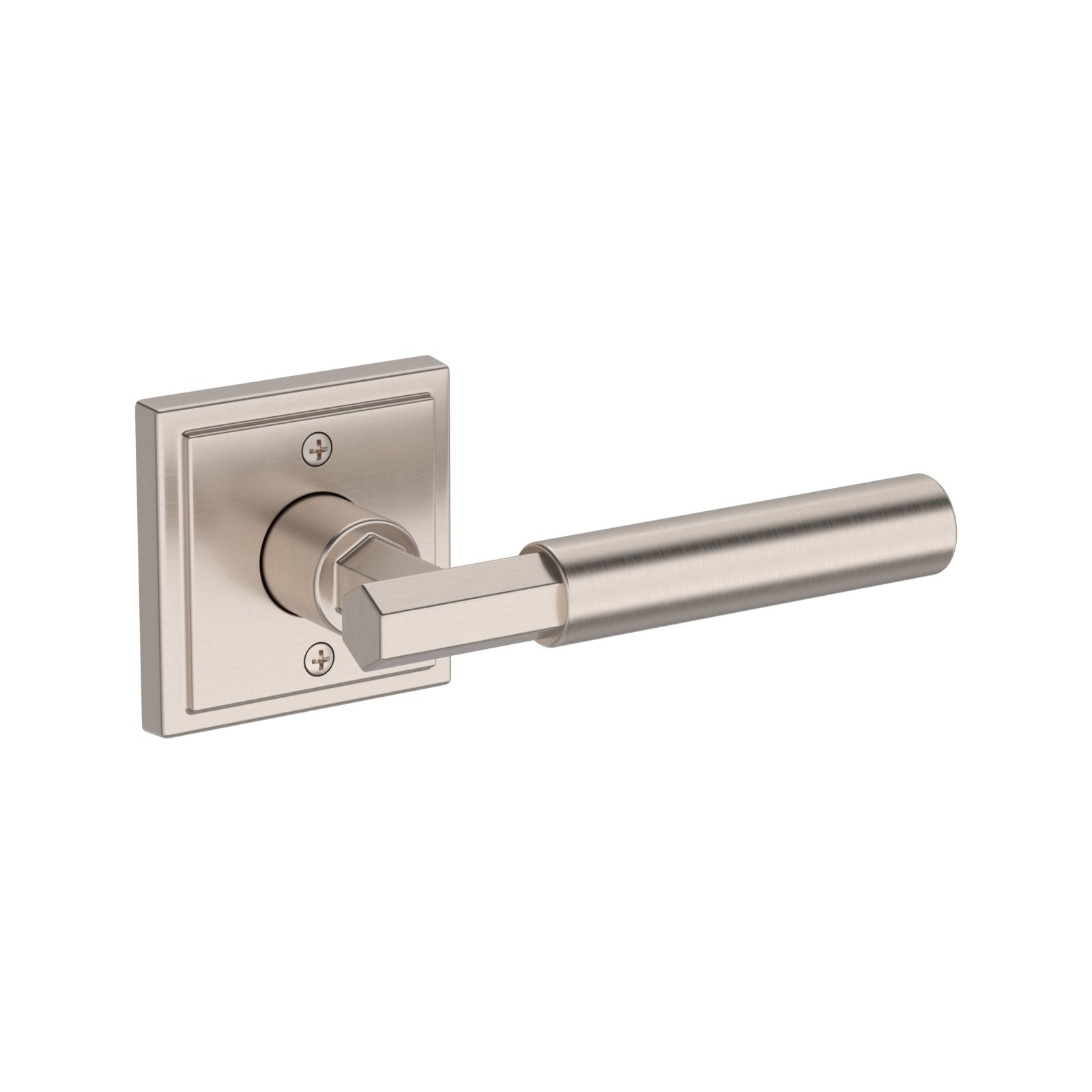 Baldwin Reserve Riddling Lever, Stepped Square Rose, Satin Nickel