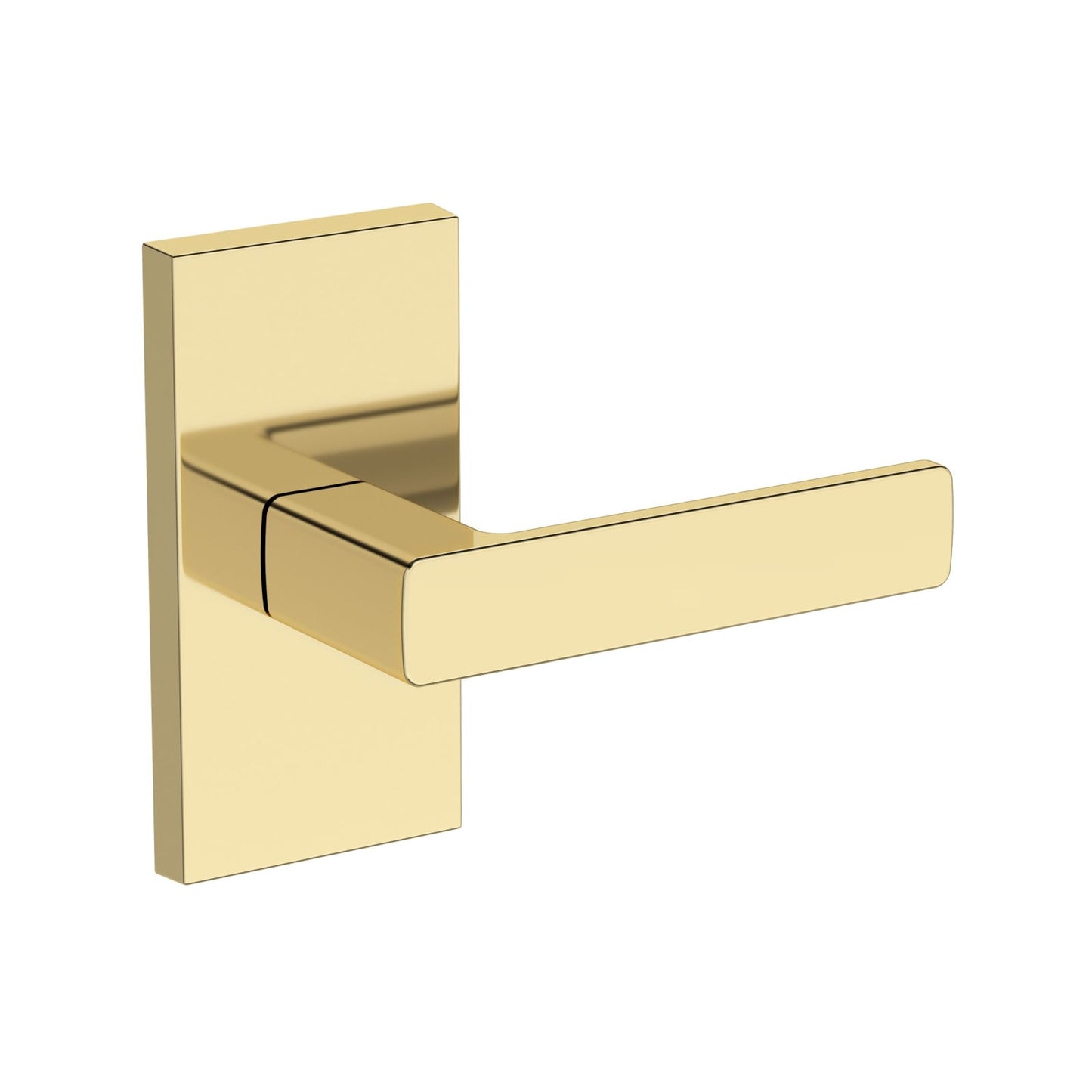 Baldwin Reserve Sharpewood Lever, Contemporary 5" Rose, Non-lacquered Brass