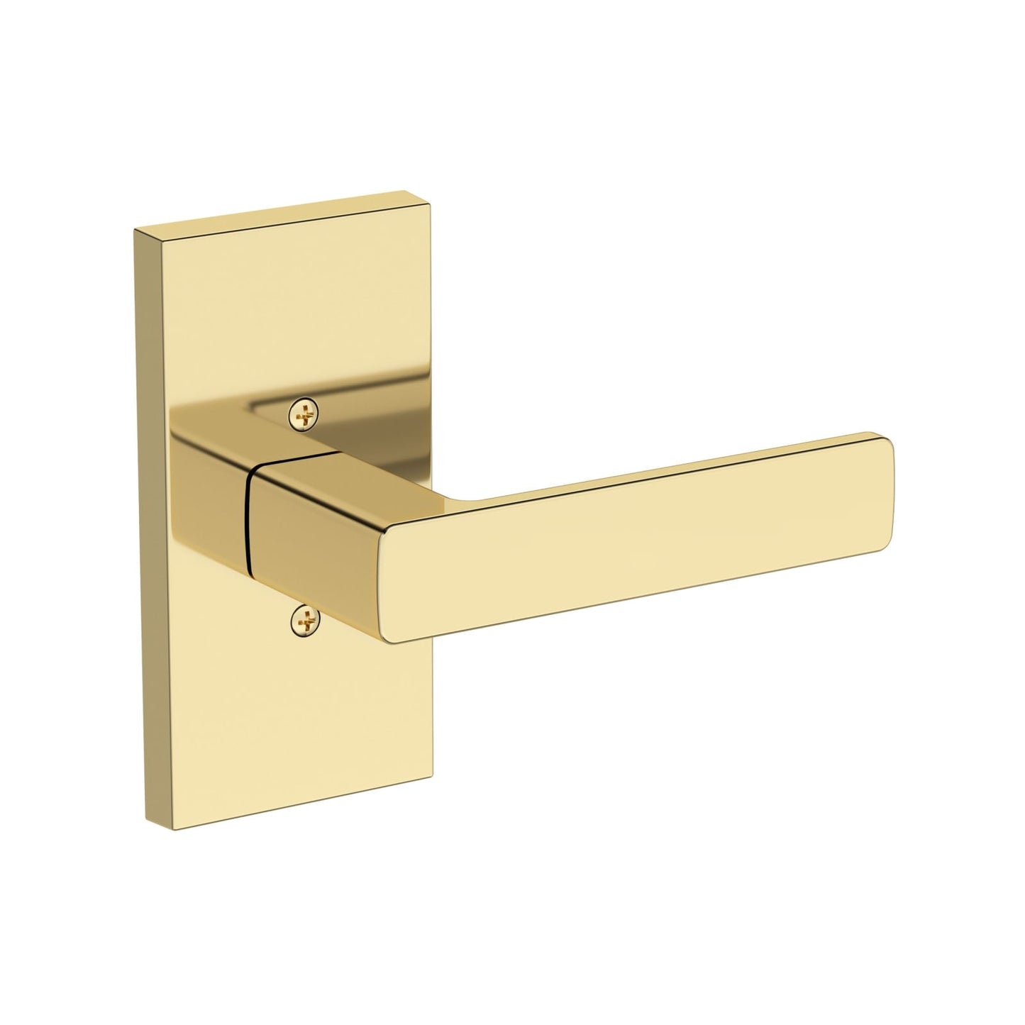 Baldwin Reserve Sharpewood Lever, Contemporary 5" Rose, Non-lacquered Brass