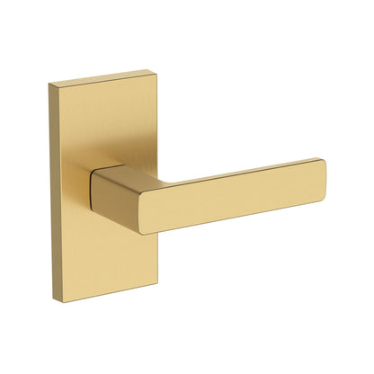 Baldwin Reserve Sharpewood Lever, Contemporary 5" Rose, Lifetime (PVD) Satin Brass
