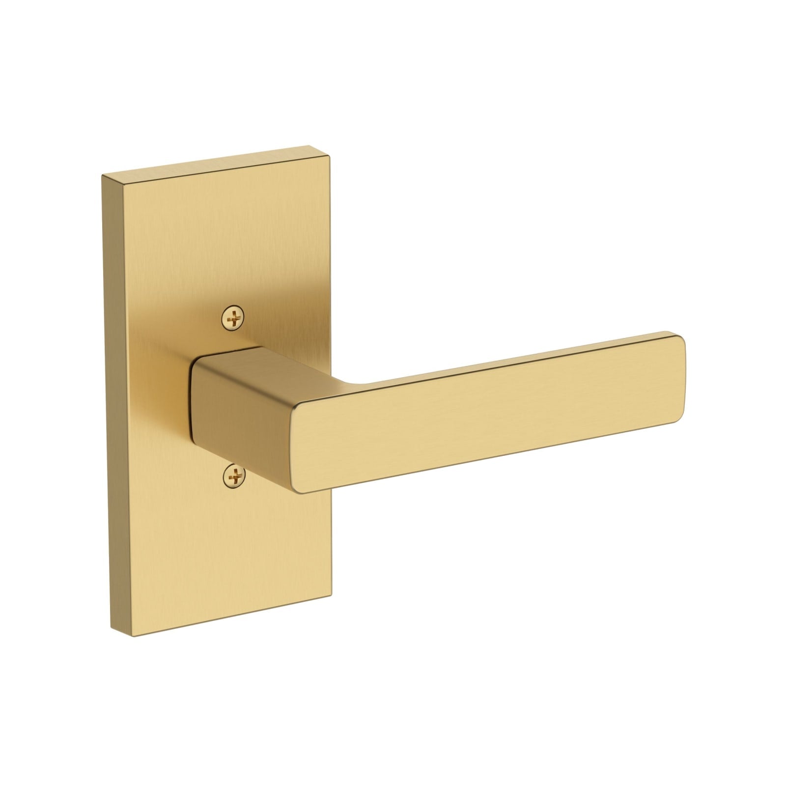 Baldwin Reserve Sharpewood Lever, Contemporary 5" Rose, Lifetime (PVD) Satin Brass