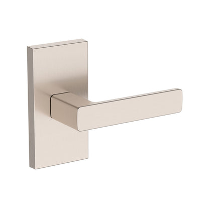 Baldwin Reserve Sharpewood Lever, Contemporary 5" Rose, Satin Nickel