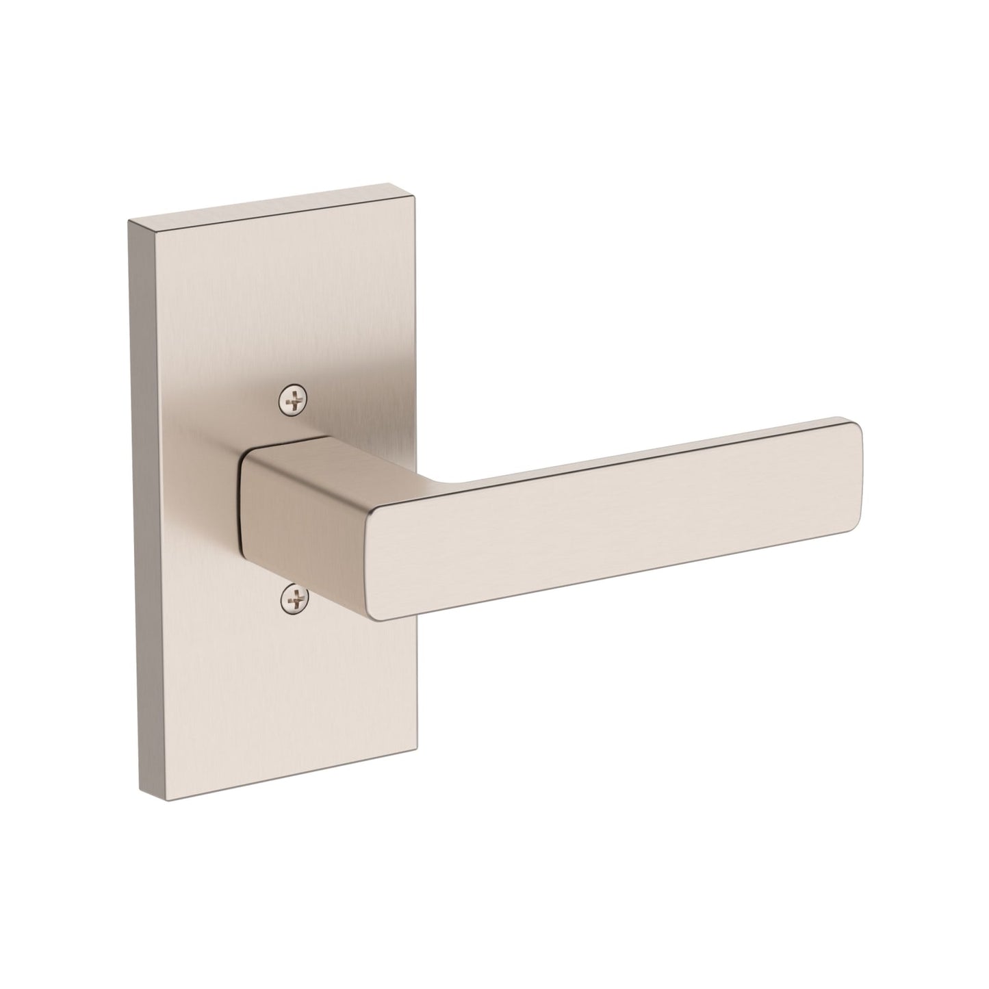 Baldwin Reserve Sharpewood Lever, Contemporary 5" Rose, Satin Nickel