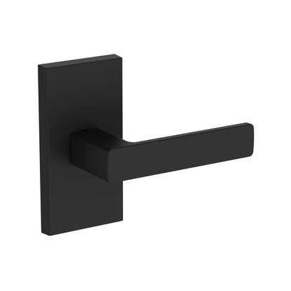 Baldwin Reserve Sharpewood Lever, Contemporary 5" Rose, Satin Black
