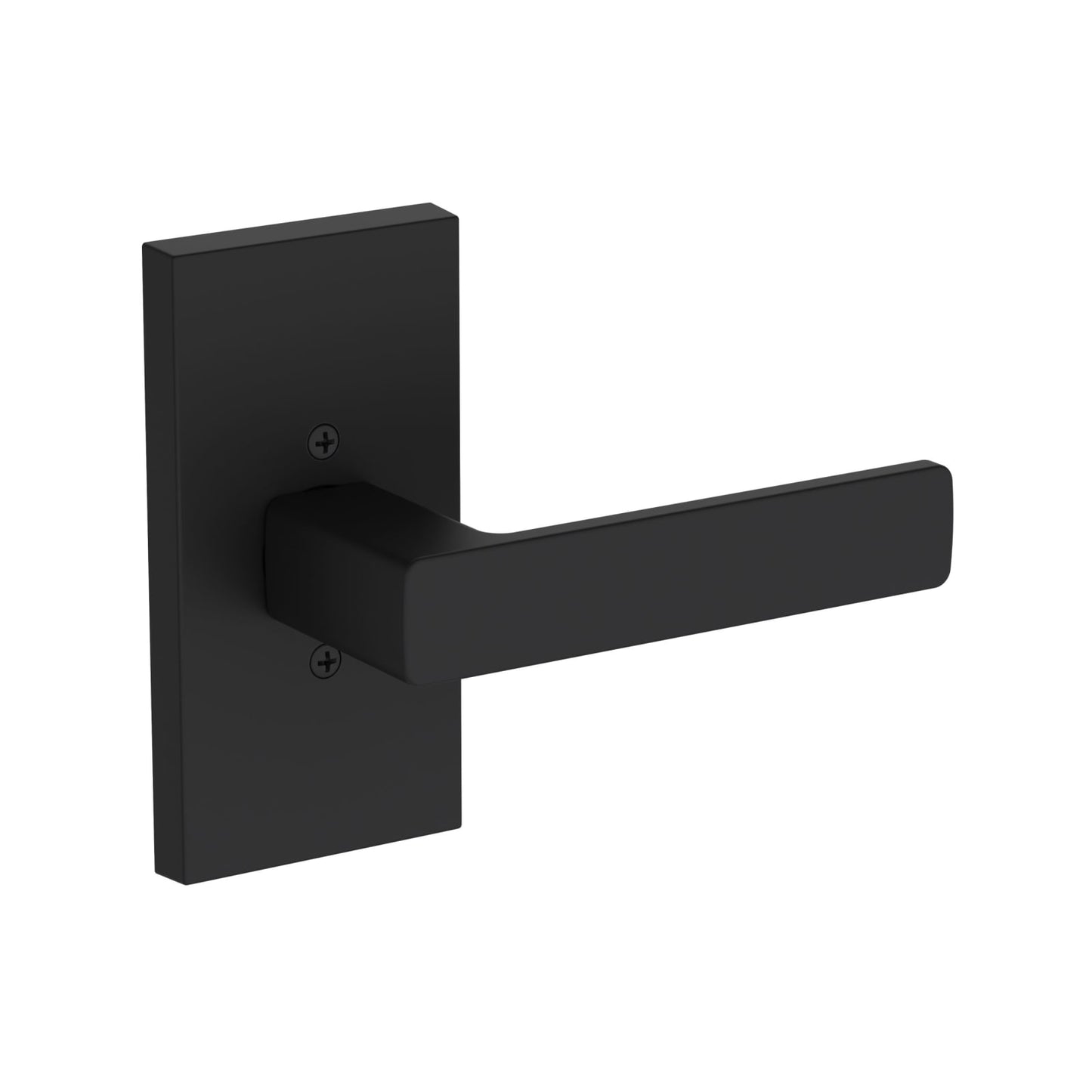 Baldwin Reserve Sharpewood Lever, Contemporary 5" Rose, Satin Black