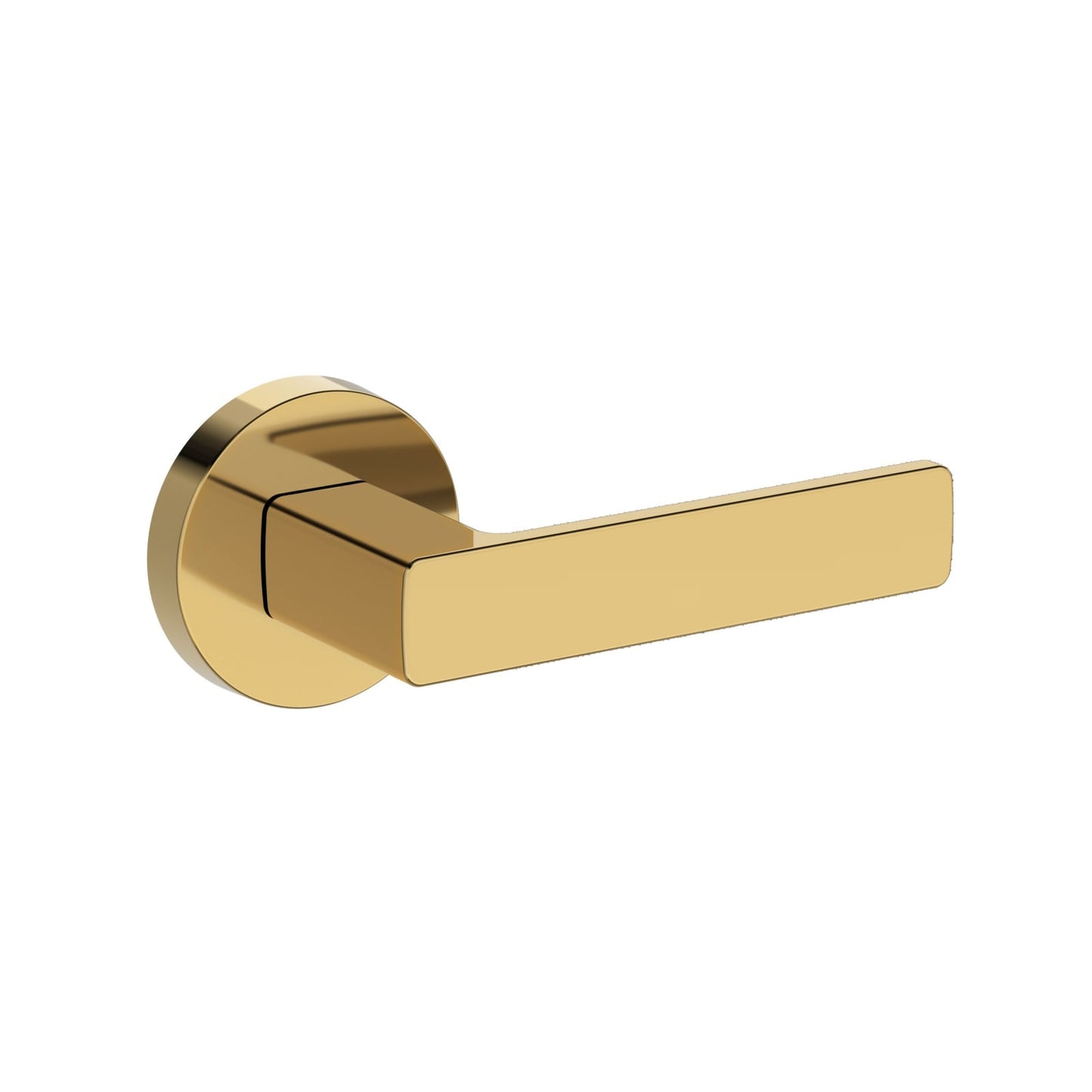 Baldwin Reserve Sharpewood Lever, Contemporary Round Rose, Lifetime (PVD) Polished Brass