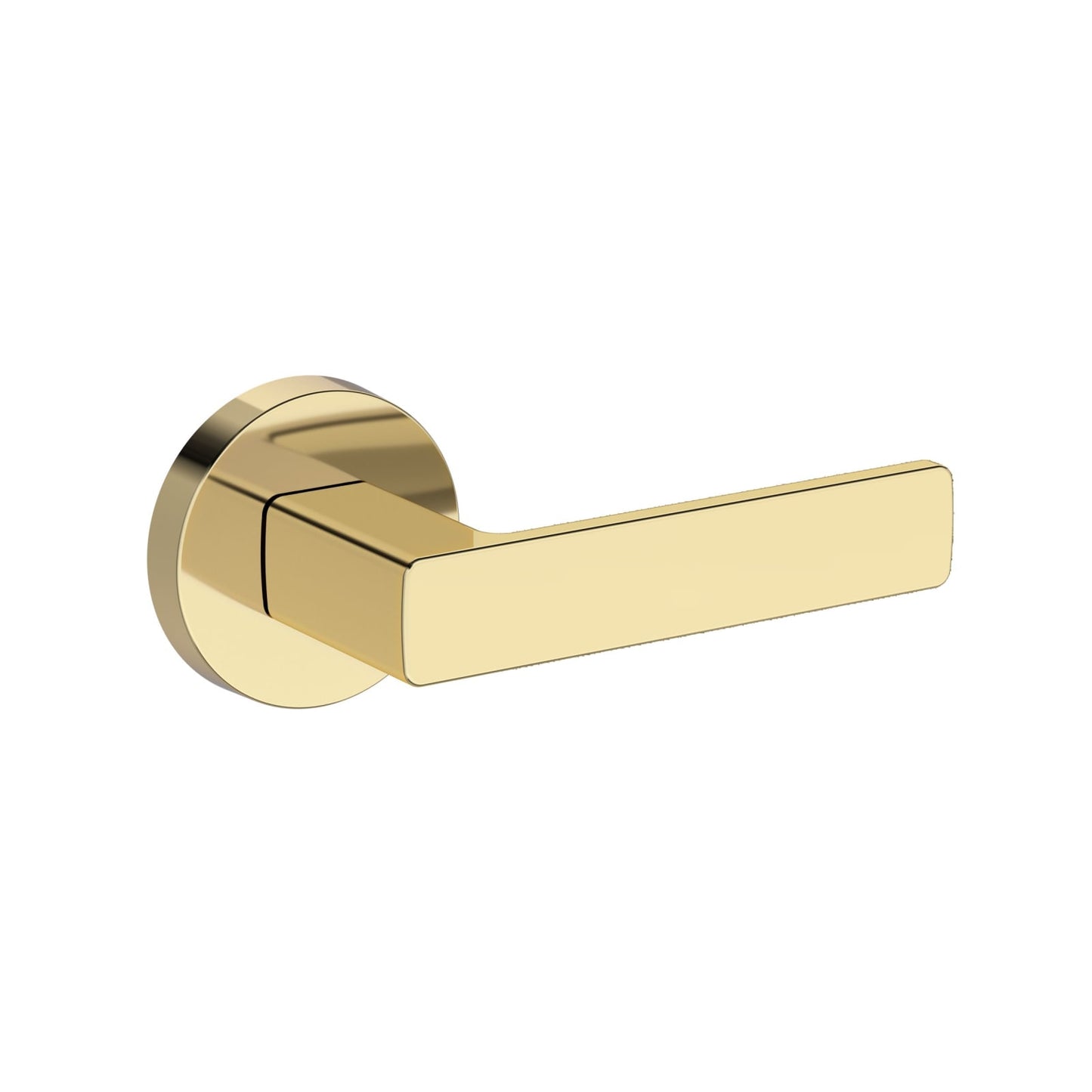 Baldwin Reserve Sharpewood Lever, Contemporary Round Rose, Non-lacquered Brass