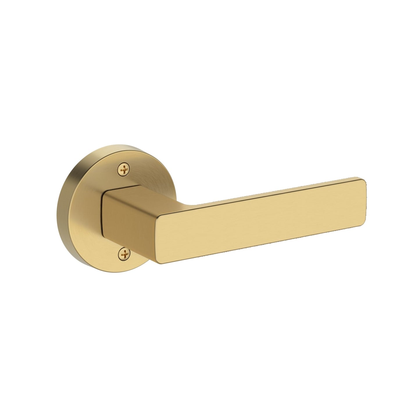 Baldwin Reserve Sharpewood Lever, Contemporary Round Rose, Lifetime (PVD) Satin Brass