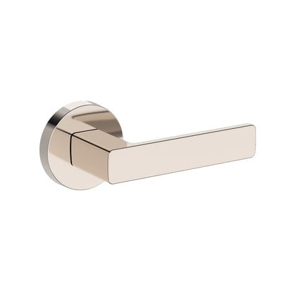 Baldwin Reserve Sharpewood Lever, Contemporary Round Rose, Lifetime (PVD) Polished Nickel