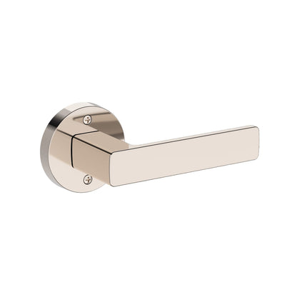 Baldwin Reserve Sharpewood Lever, Contemporary Round Rose, Lifetime (PVD) Polished Nickel