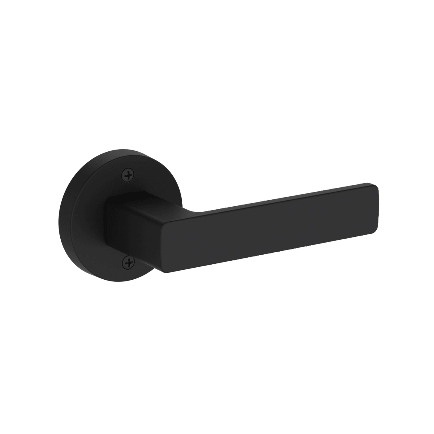 Baldwin Reserve Sharpewood Lever, Contemporary Round Rose, Satin Black