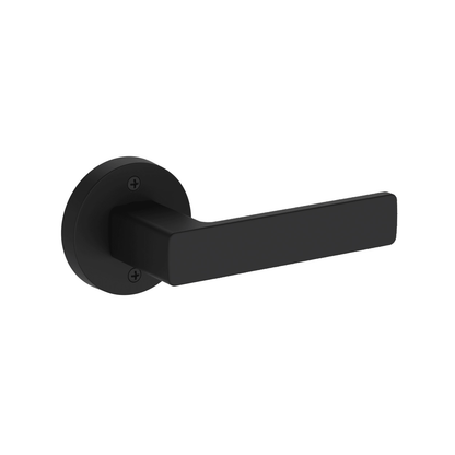 Baldwin Reserve Sharpewood Lever, Contemporary Round Rose, Satin Black