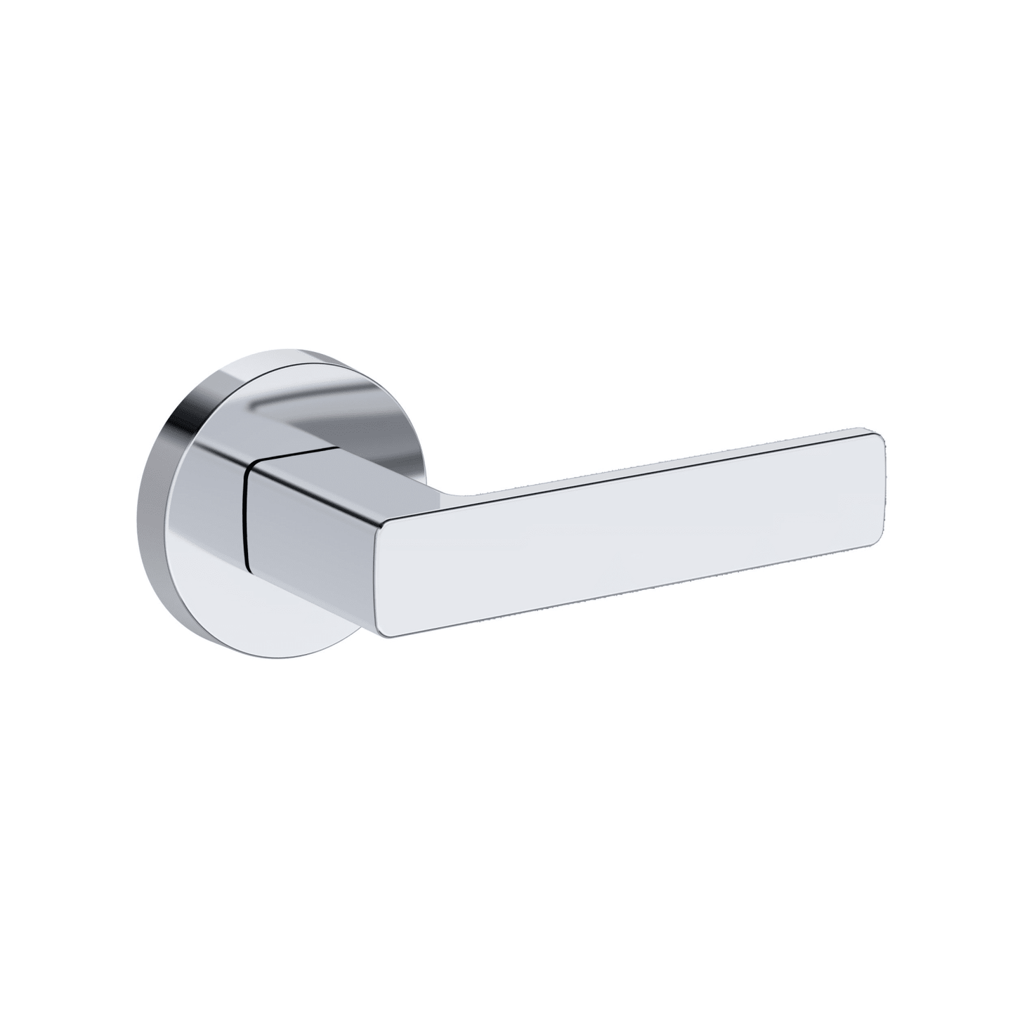 Baldwin Reserve Sharpewood Lever, Contemporary Round Rose, Polished Chrome