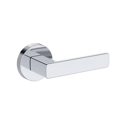 Baldwin Reserve Sharpewood Lever, Contemporary Round Rose, Polished Chrome