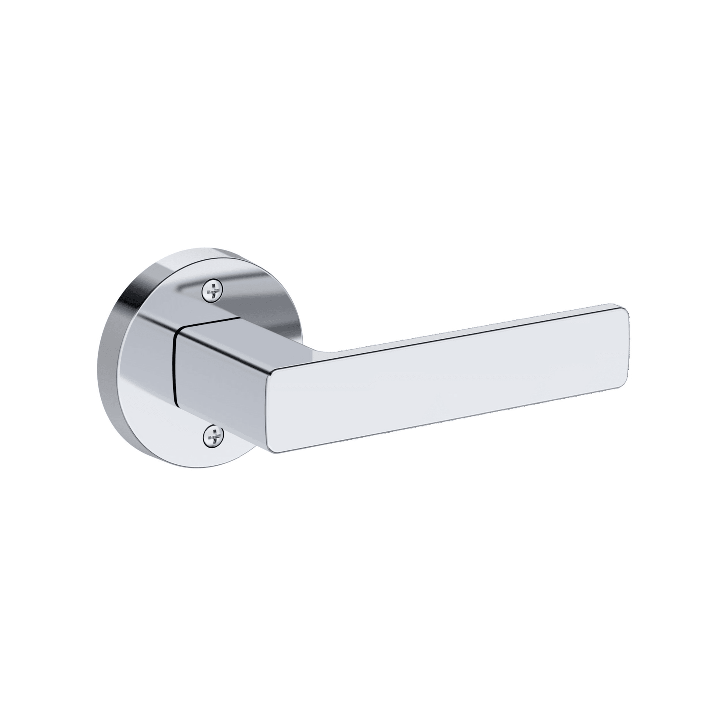 Baldwin Reserve Sharpewood Lever, Contemporary Round Rose, Polished Chrome