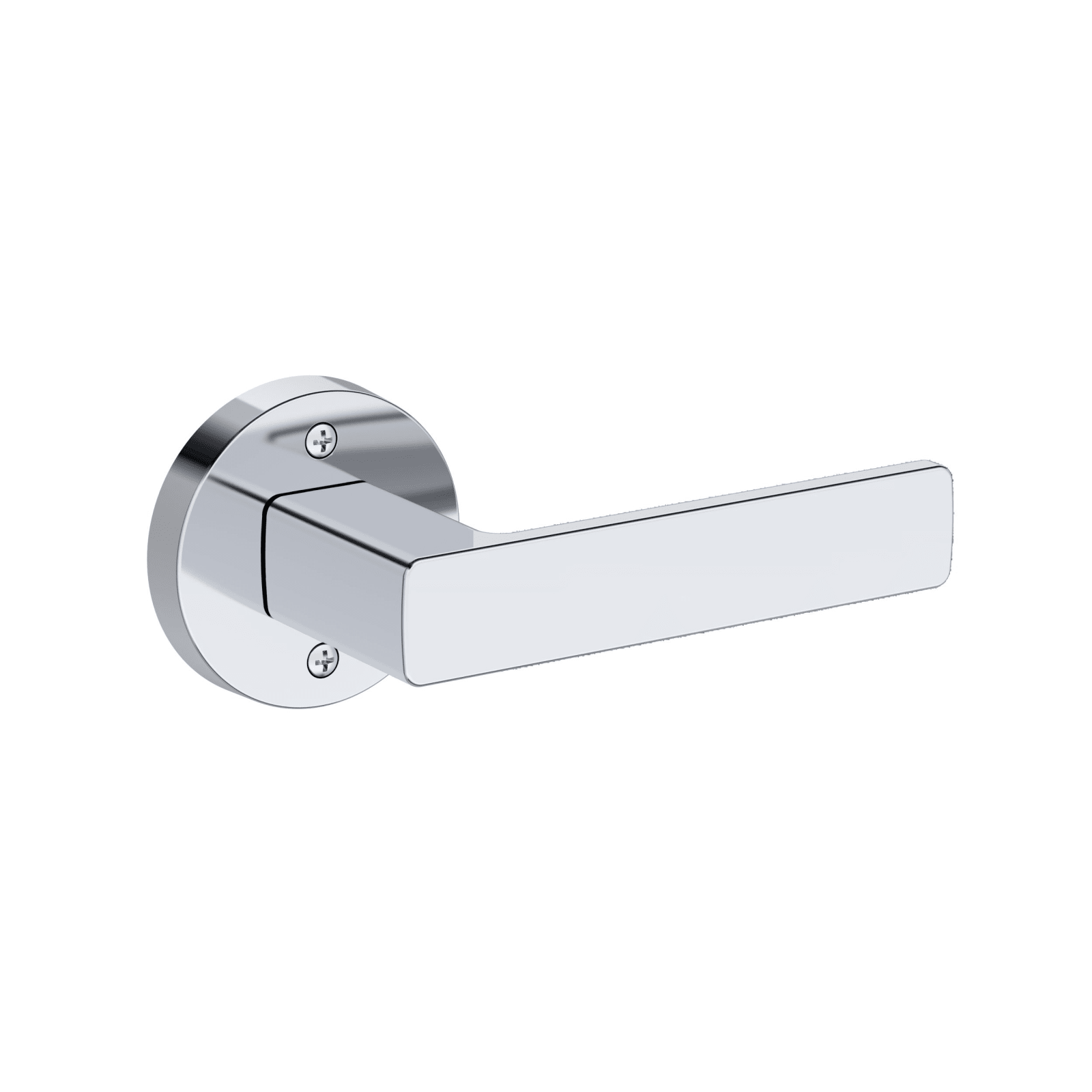 Baldwin Reserve Sharpewood Lever, Contemporary Round Rose, Polished Chrome