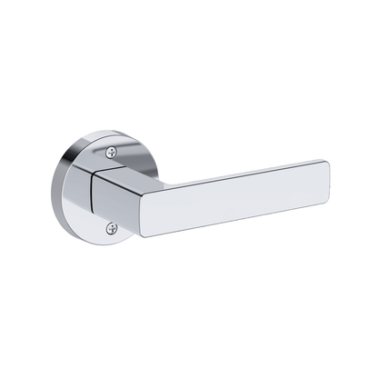 Baldwin Reserve Sharpewood Lever, Contemporary Round Rose, Polished Chrome
