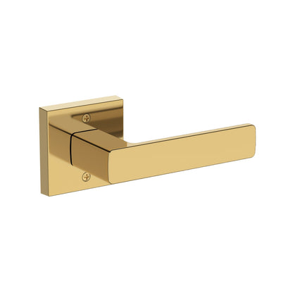 Baldwin Reserve Sharpewood Lever, Contemporary Square Rose, Lifetime (PVD) Polished Brass
