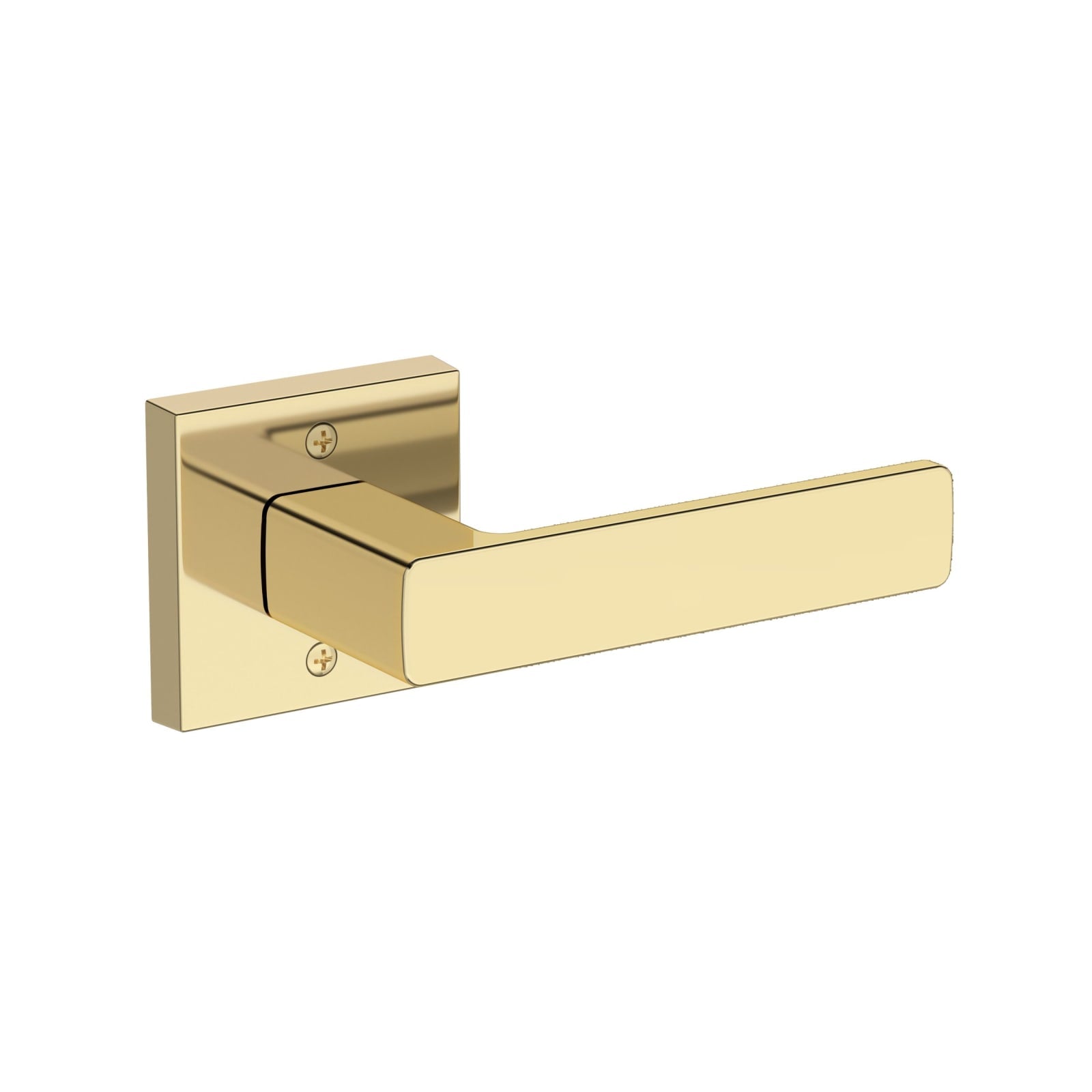 Baldwin Reserve Sharpewood Lever, Contemporary Square Rose, Non-lacquered Brass