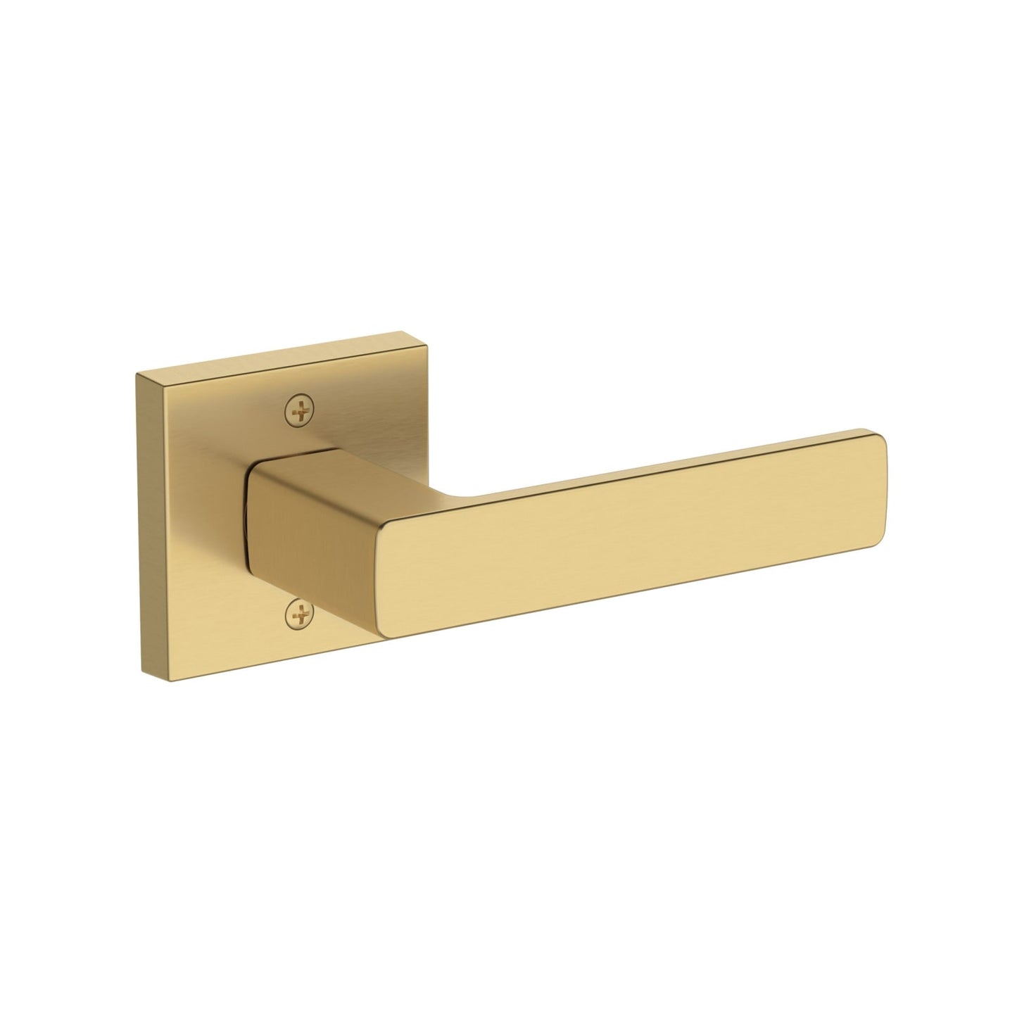 Baldwin Reserve Sharpewood Lever, Contemporary Square Rose, Lifetime (PVD) Satin Brass