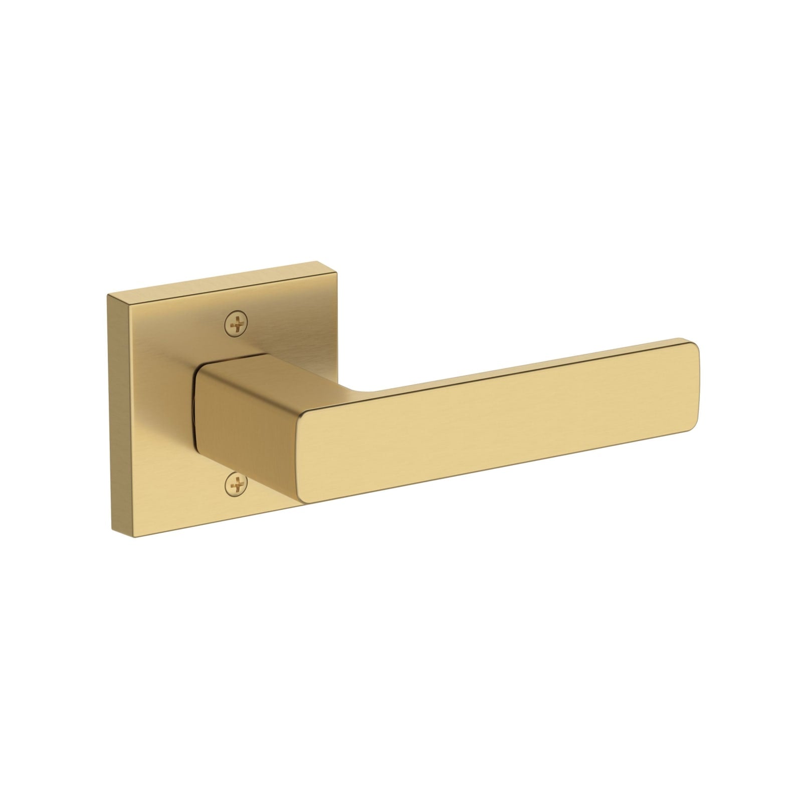 Baldwin Reserve Sharpewood Lever, Contemporary Square Rose, Lifetime (PVD) Satin Brass