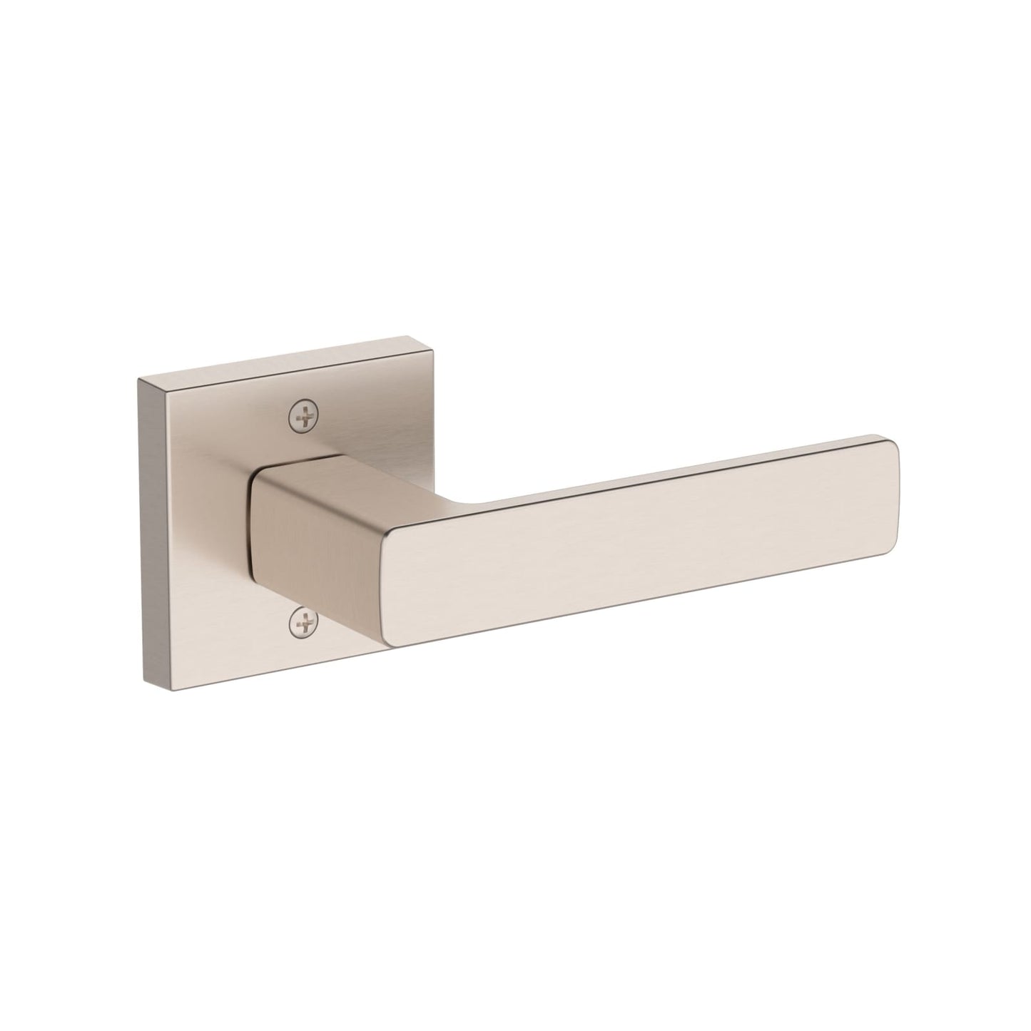 Baldwin Reserve Sharpewood Lever, Contemporary Square Rose, Satin Nickel